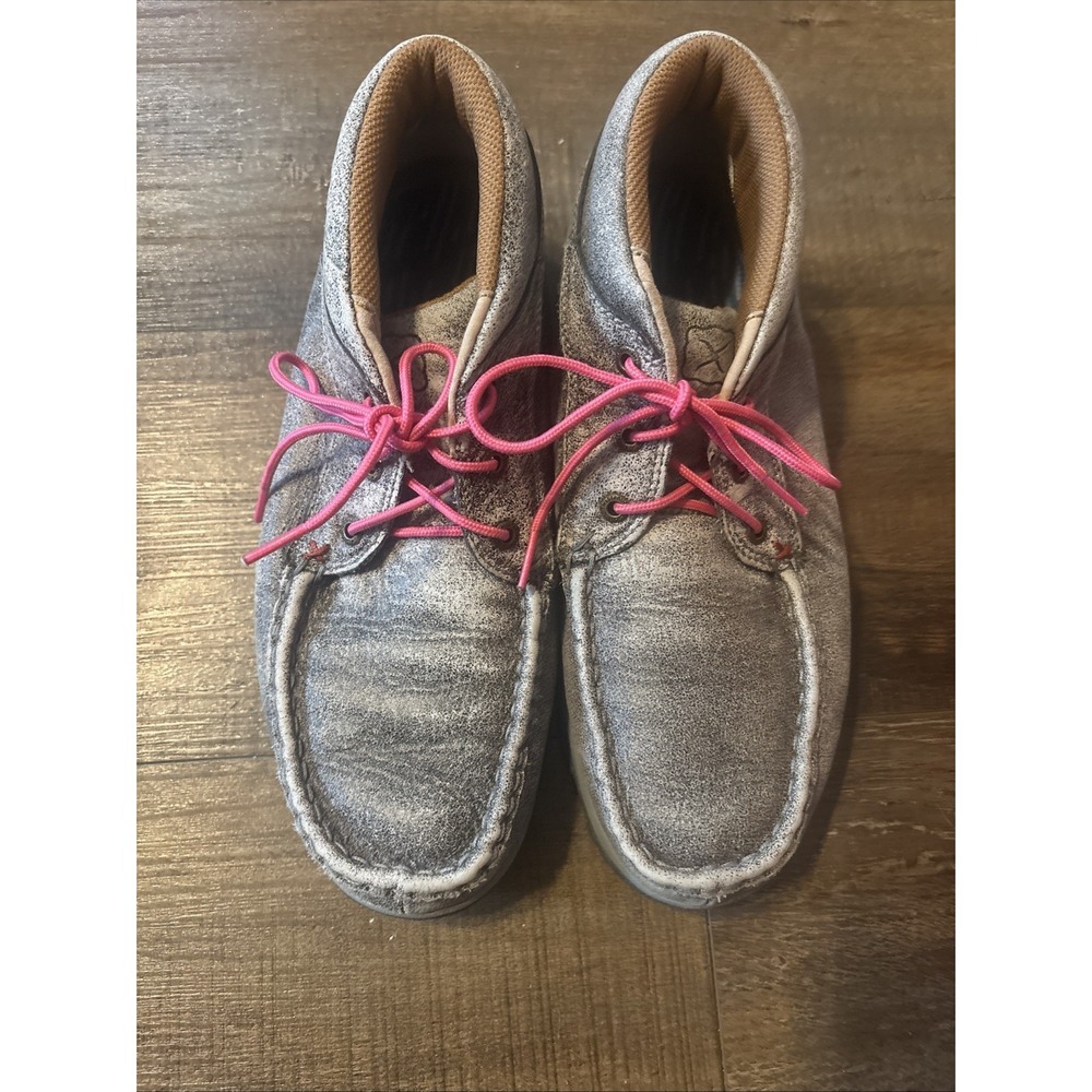TWISTED X Women's Chukka Driving Moc Ankle Boots Shoes Sz 10M Pink Gray
